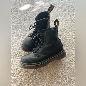 Dr. Martens black Toddler softy leather boots. No filter/edit, original pics